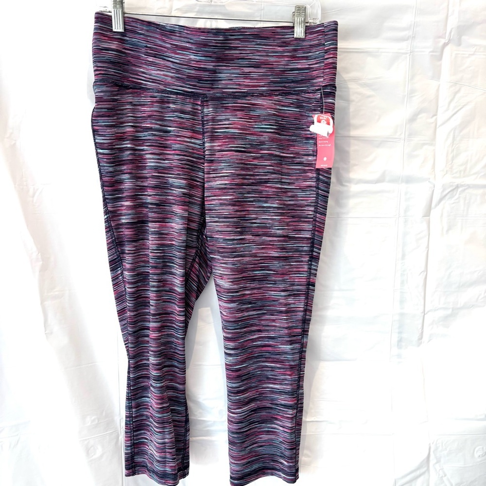 NWT Livi Active Legging Power Crop stretch Purple & Multi SZ 14 / 16 - Picture 10 of 10